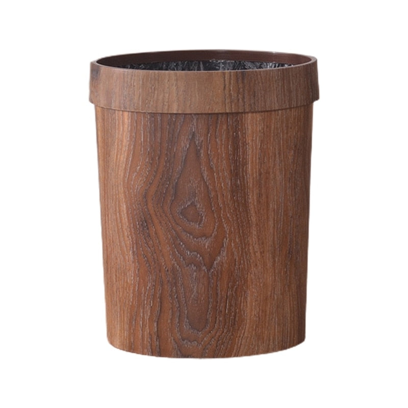 Eleganter Retro Holzmaserung Mülleimer