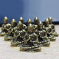 10 Stück Mini Messing sitzende Buddha Statue Figur für Reise Buddhismus Anbetung Zuhause Büro Schreibtisch Dekoration