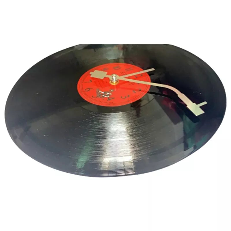 Europäische Retro nostalgische ultraleise Uhr Vinyl-Schallplatten Persönlichkeits-Wanduhr Café Bar dekorative Wanduhr