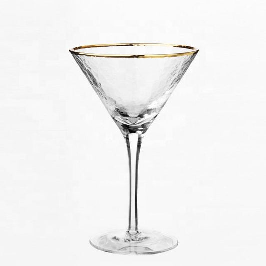 Frendorf | 240ml Hammer Martini Glas Klar mit Goldrand