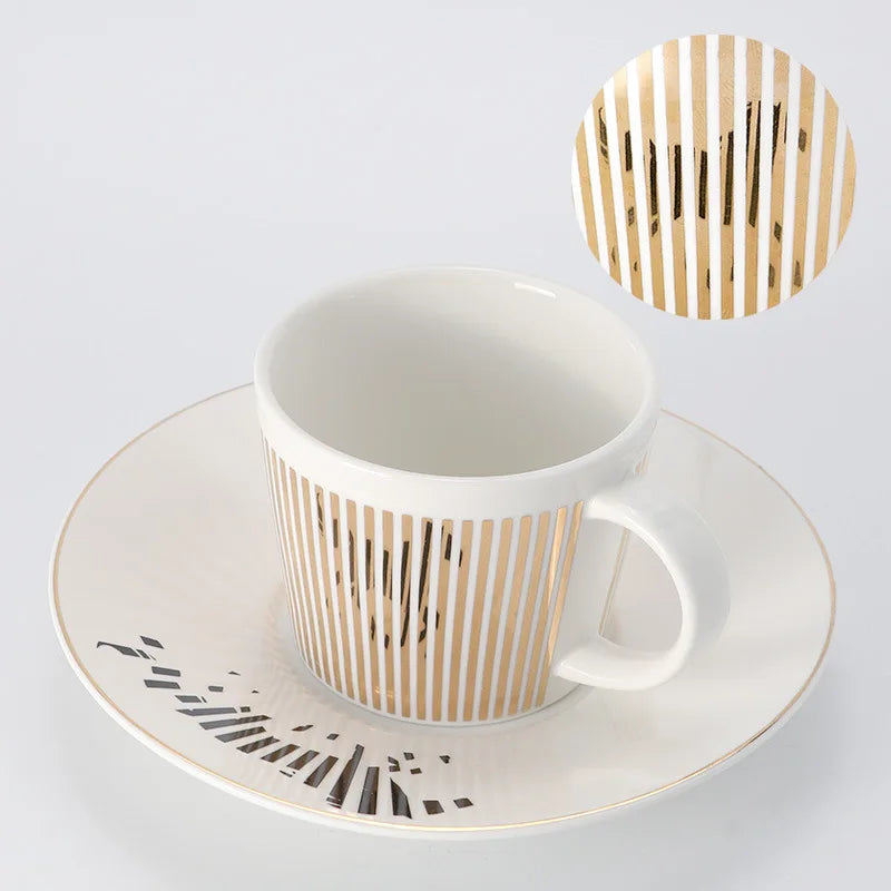 Kreative dynamische Spiegelreflexbecher Leopard anamorpher Zebra-Becher Luycho Kaffee Tee Becher Set mit Untersetzer 90ml-225ml