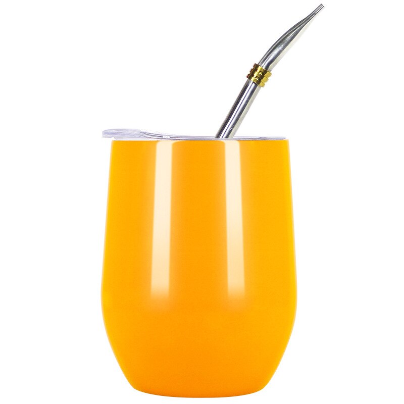 Doppelwandiger Becher aus 304 Edelstahl, hitzebeständig, tragbar, Yerba Mate-Teebecher mit Strohhalm und Deckel