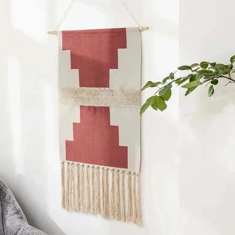 Macrame Hängender Baumwollteppich