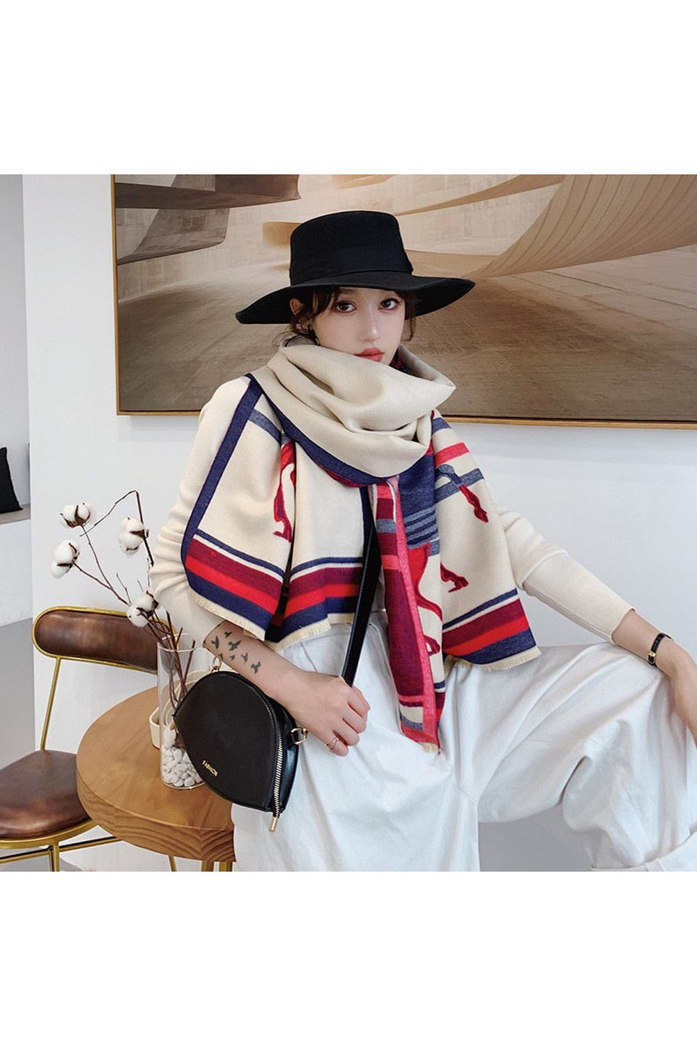 Herbstdekoration Cashmere Luxus Schals