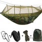 Frendorf | 2-Personen Outdoor-Hängematte mit Moskitoschutz - Tragbares Fallschirmstoff-Campingbett