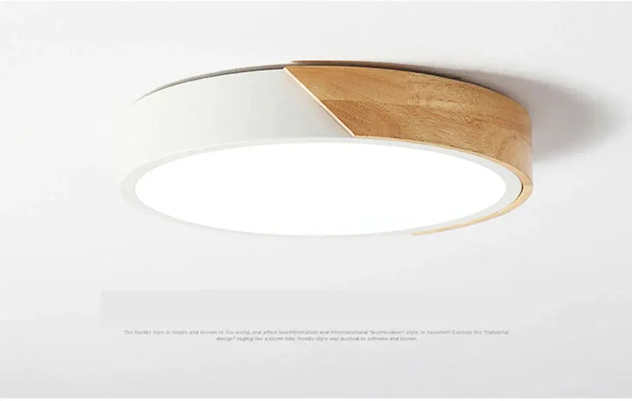 Frendorf | Design Zirkular LED Deckenleuchte aus Holz und Eisen für elegante Beleuchtung