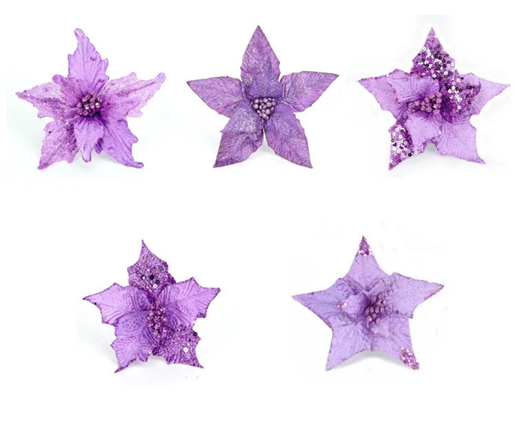 Frendorf | 5pcs Lila Blumen Weihnachtsbaum Girlande