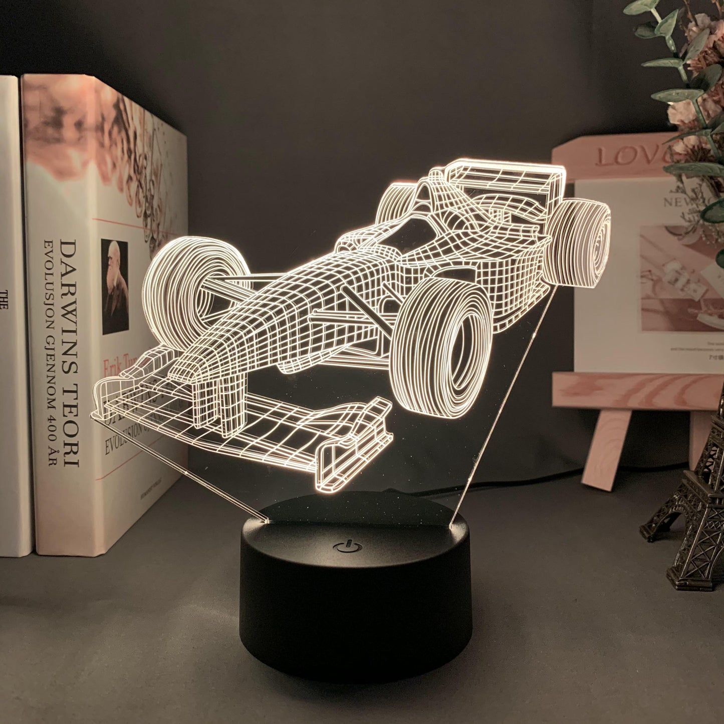 Frendorf | SpeedLight Formel-1 3D-Illusionslampe | Farbwechsel-Modus | LED Nachttischlampe | Deko für Motorsportfans