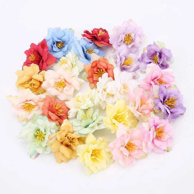 Frendorf | 10PCS Künstliche Seidenrose & Orchideenblüten – 5,5 cm Dekorative Blumen für DIY Kränze, Hochzeitsdekorationen und Heimwerkerprojekte
