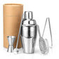 Frendorf | Cocktail Shaker Set Silber Barkeeper - Professionelles Edelstahl Barwerkzeug Set mit Zubehör zum Mixen von Getränken zu Hause oder in der Bar - 750ml Kapazität