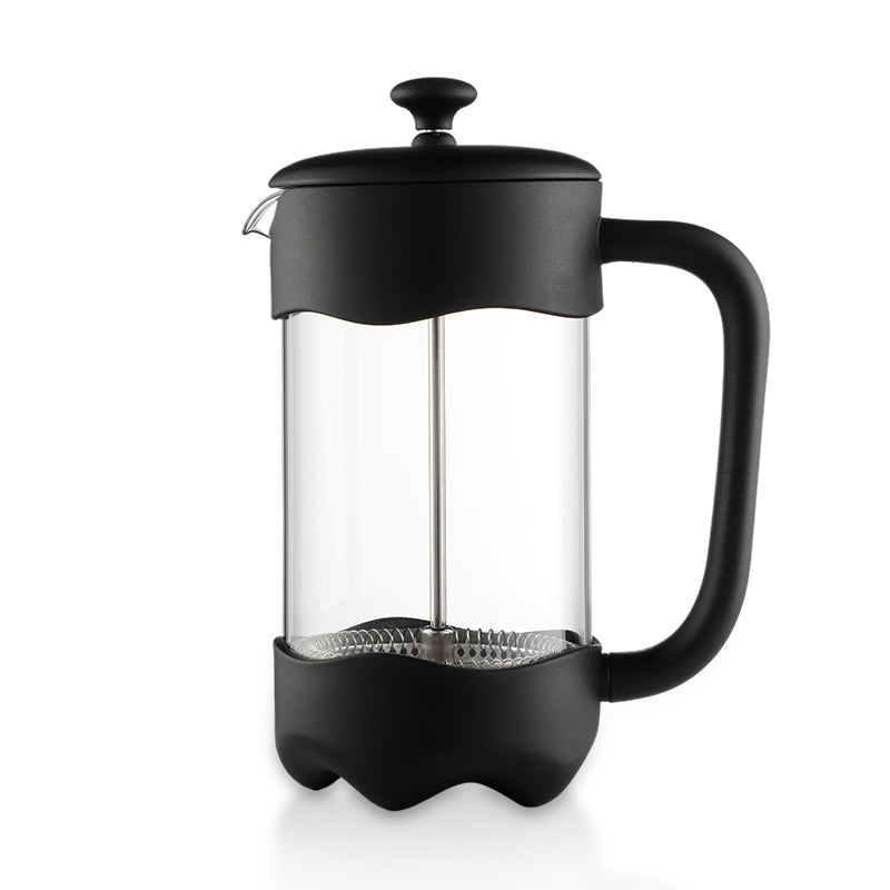 Frendorf | Kaffee Tee 1000ml French Press Kunststoff Schwarz Hitzebeständiges Borosilikatglas French Press Kaffeezubereiter