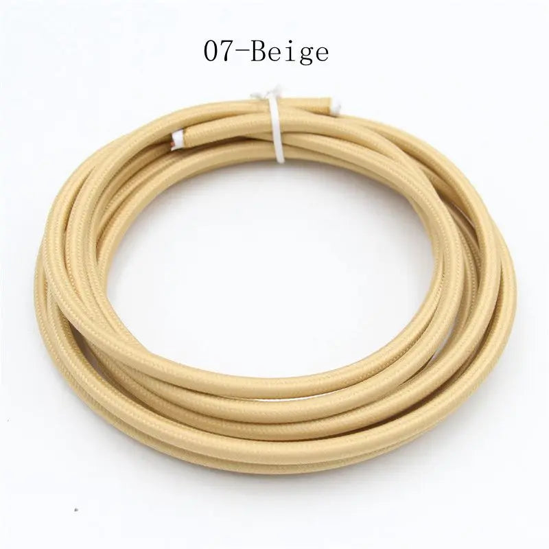 Frendorf | 2 Kern Vintage Textilstoff Elektrische Draht – Geflochtener Flex-Kabel für Beleuchtung (2m, 3m, 5m, 10m)