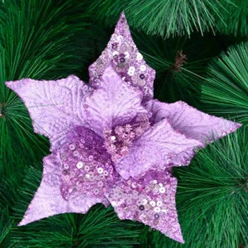 Frendorf | 5pcs Lila Blumen Weihnachtsbaum Girlande
