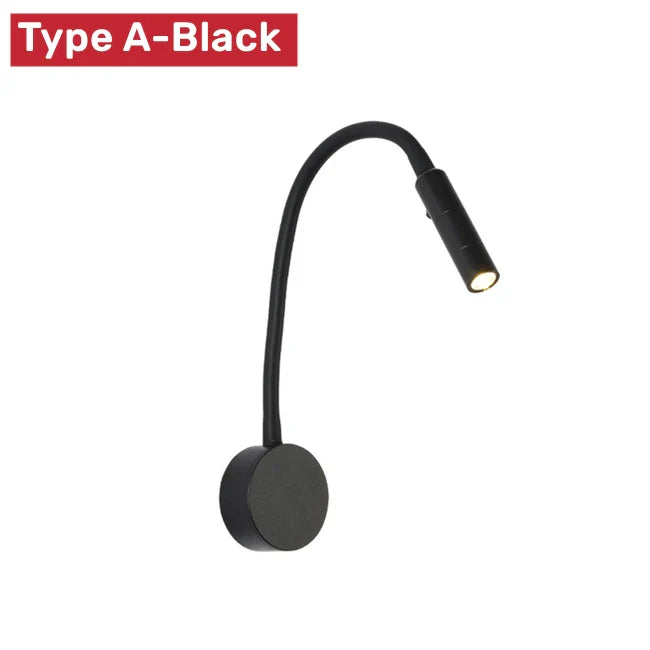 Moderne Flexible LED-Lese-Wandlampe mit Schalter für Schlafzimmer und Studium - 1W/3W