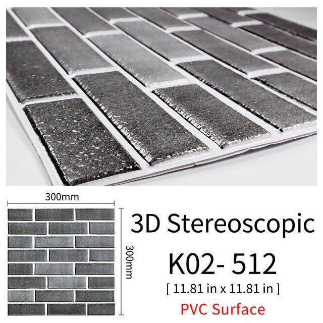 Frendorf | 3D Selbstklebende Kopfsteinpflaster Wandaufkleber