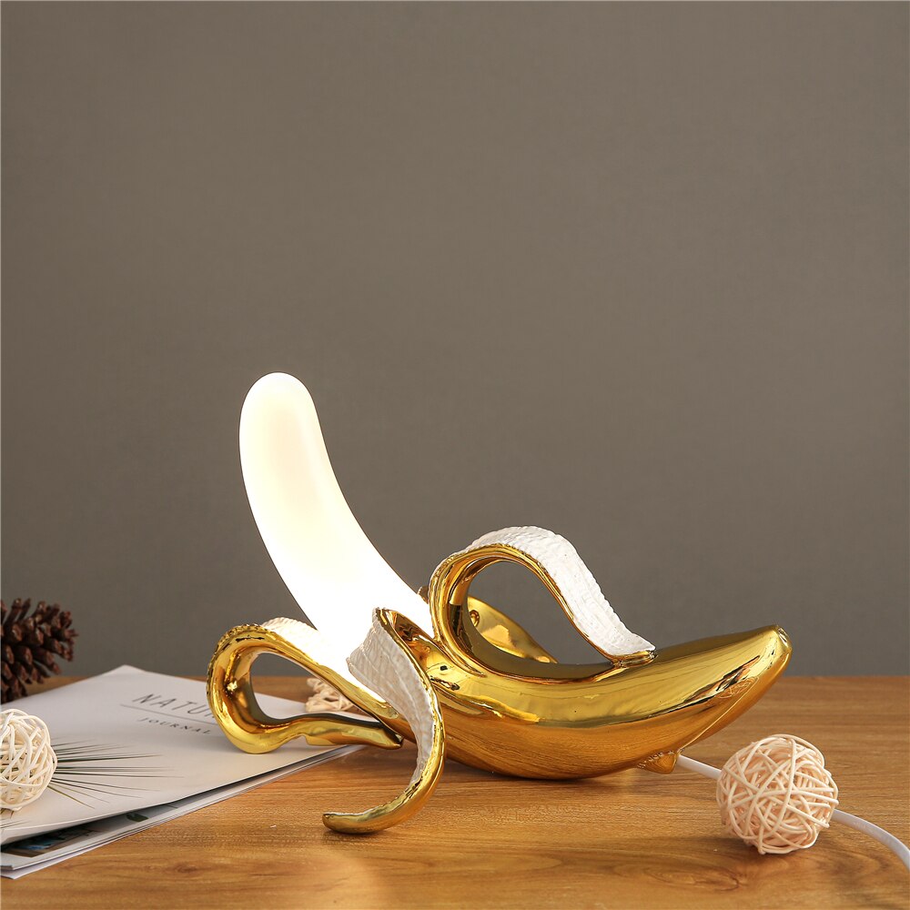 Frendorf | GoldenGlow Art Deco Tischlampe | Banane Design | Modern & Stilvoll | Elegante Beleuchtung
