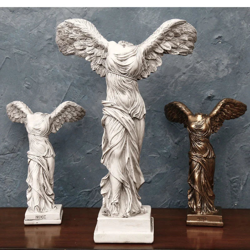 Vilead Geflügelte Siegesgöttin, griechische Statue im Retro-Stil, Objekt für Büro, Schreibtisch, Dekoration, Zubehör, Wohnzimmerregal, Innenregal, Dekor