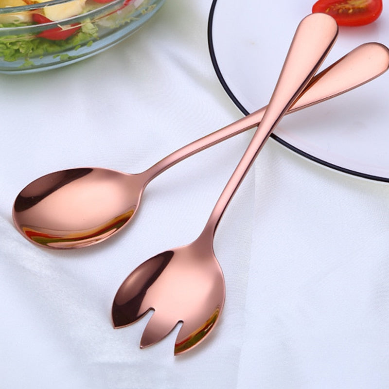 Moderne Salatbesteck- und Servierutensilien-Set