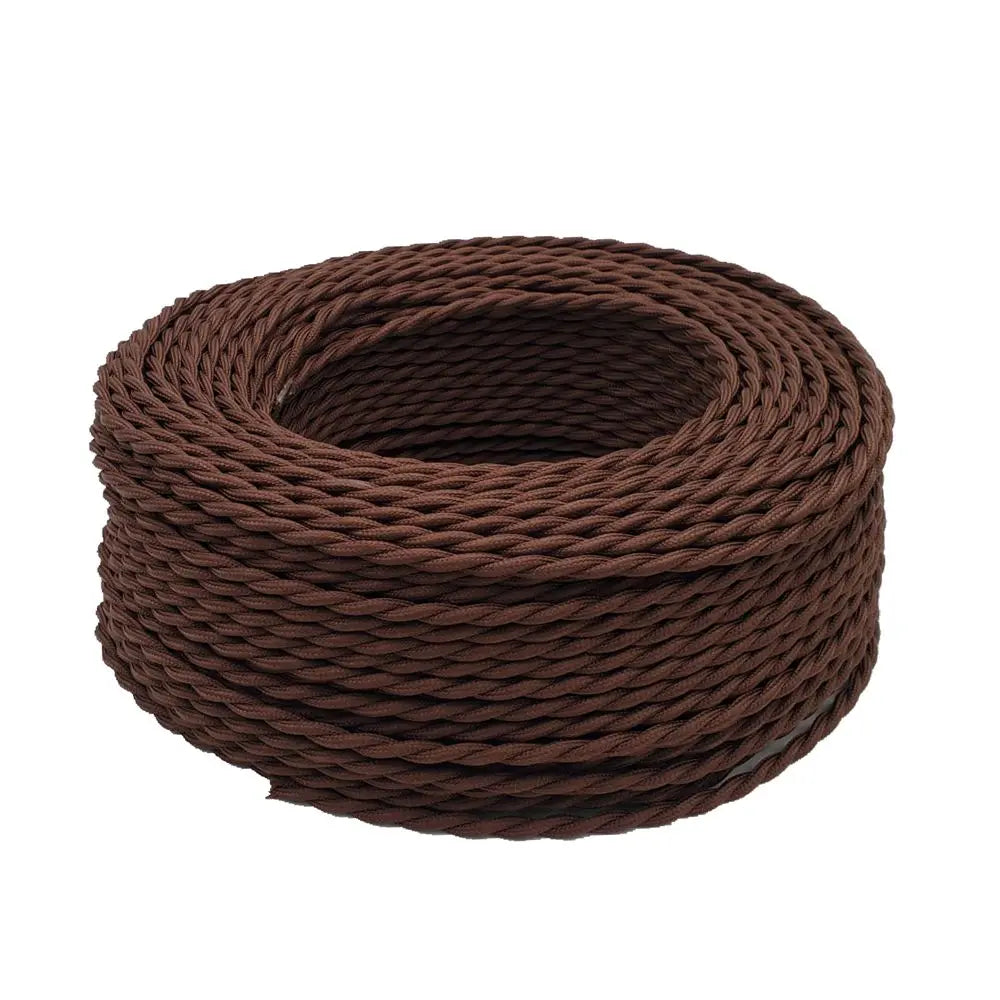 Frendorf | 3-Core Vintage-Stoff Gedrehte Elektrische Kabel – 0,75 mm² Kupferdraht für Pendelleuchten, Retro-Stil Beleuchtungskabel