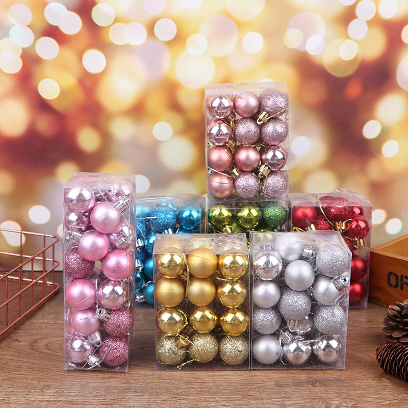Frendorf | 3 Texturen 24 Stück Weihnachtsbaum Kugeln