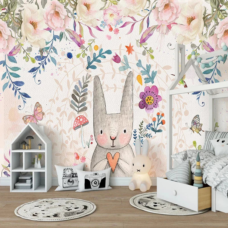 Frendorf | Floral Rabbit Garten Kinderzimmer Tapete
