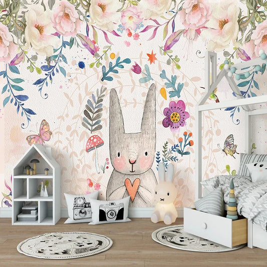 Frendorf | Floral Rabbit Garten Kinderzimmer Tapete