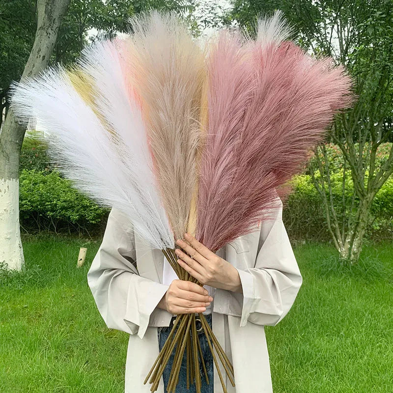 5 Stück 100 cm Künstliches Pampasgras Trockenrohr Blumenstrauß Hochzeitsfeier Dekoration Zuhause Raum DIY Künstliche Pflanzen Dekorationsbedarf