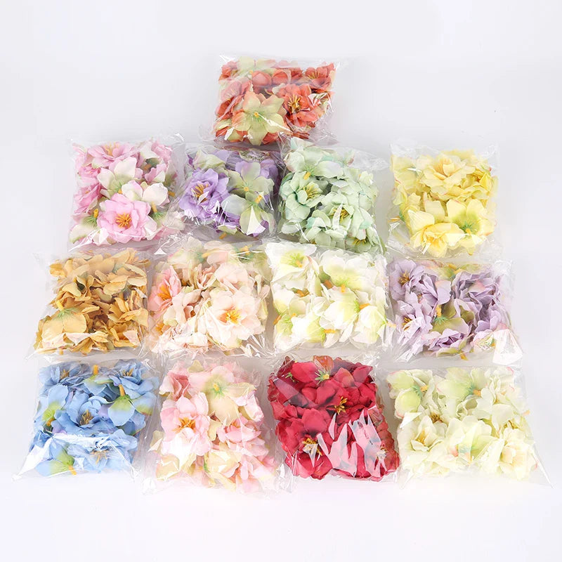 Frendorf | 10PCS Künstliche Seidenrose & Orchideenblüten – 5,5 cm Dekorative Blumen für DIY Kränze, Hochzeitsdekorationen und Heimwerkerprojekte