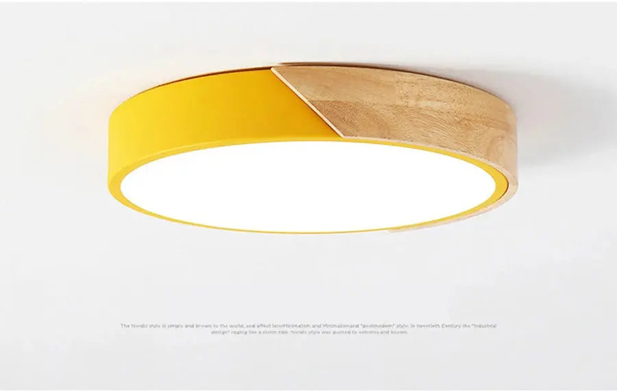 Frendorf | Design Zirkular LED Deckenleuchte aus Holz und Eisen für elegante Beleuchtung