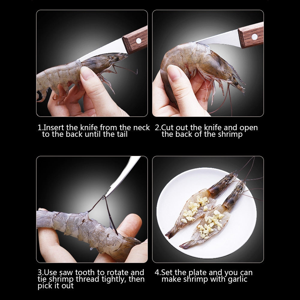 Frendorf | 2 Stück Edelstahl Garnelen Schäler Set