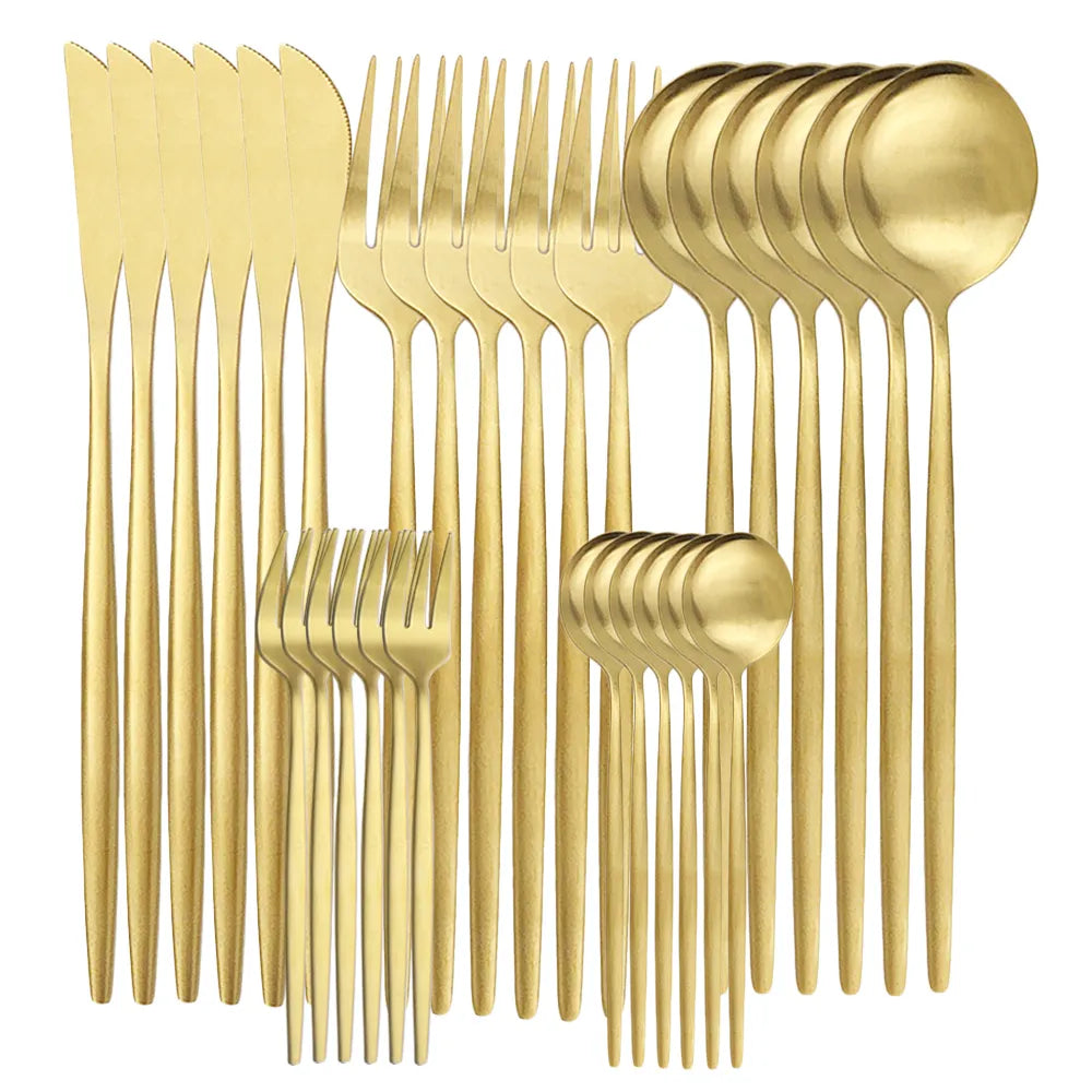 Hochwertiges Edelstahl-Besteckset für 6 Personen - Elegante Essbesteckkollektion