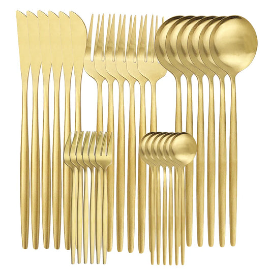 Hochwertiges Edelstahl-Besteckset für 6 Personen - Elegante Essbesteckkollektion
