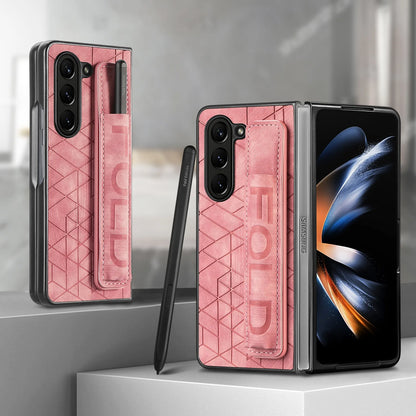 Frendorf | PU-Leder Handgelenkband Stoßfeste Telefon Rückcover Hülle Für Samsung Z Fold 6 5