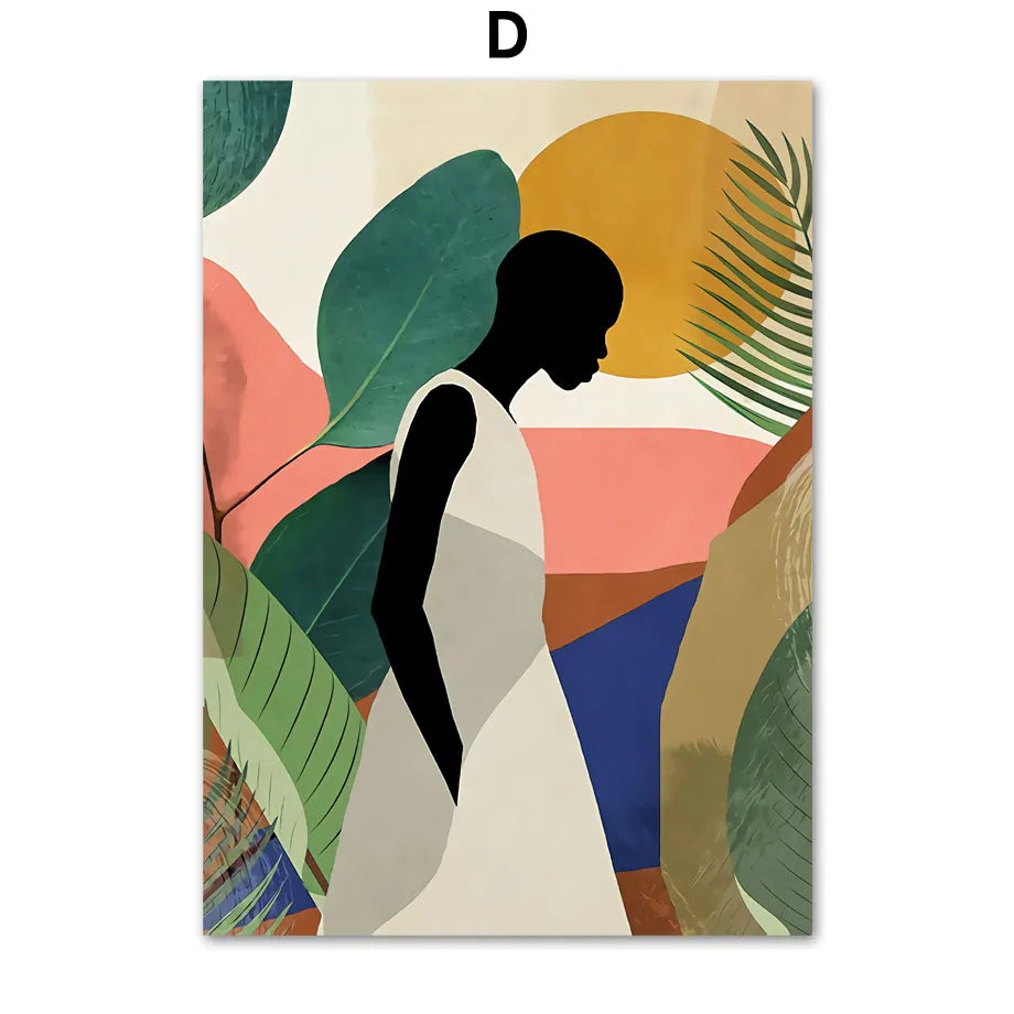 Moderne abstrakte afrikanische Blumen Wandkunst