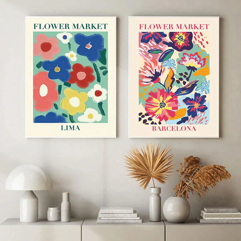 Frendorf | Abstrakte Blumen Wand Leinwand Kunst