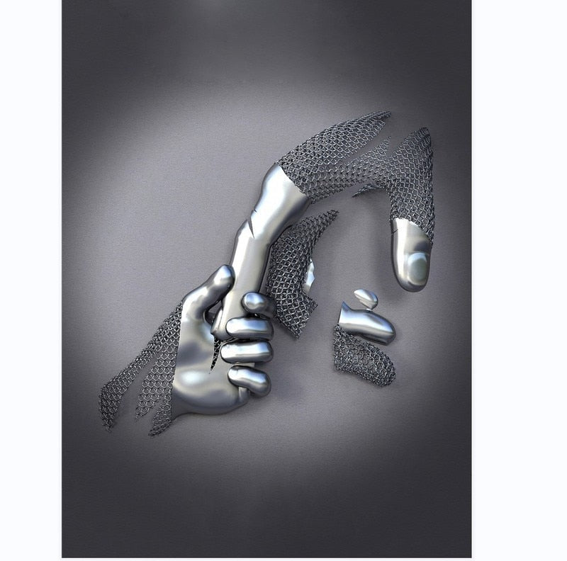 Metallfigur Statues Stile Abstraktes Leinwandgemälde Paare Wandkunst Liebes-Skulptur Poster Druck Wohnkultur Wohnzimmer Geschenke