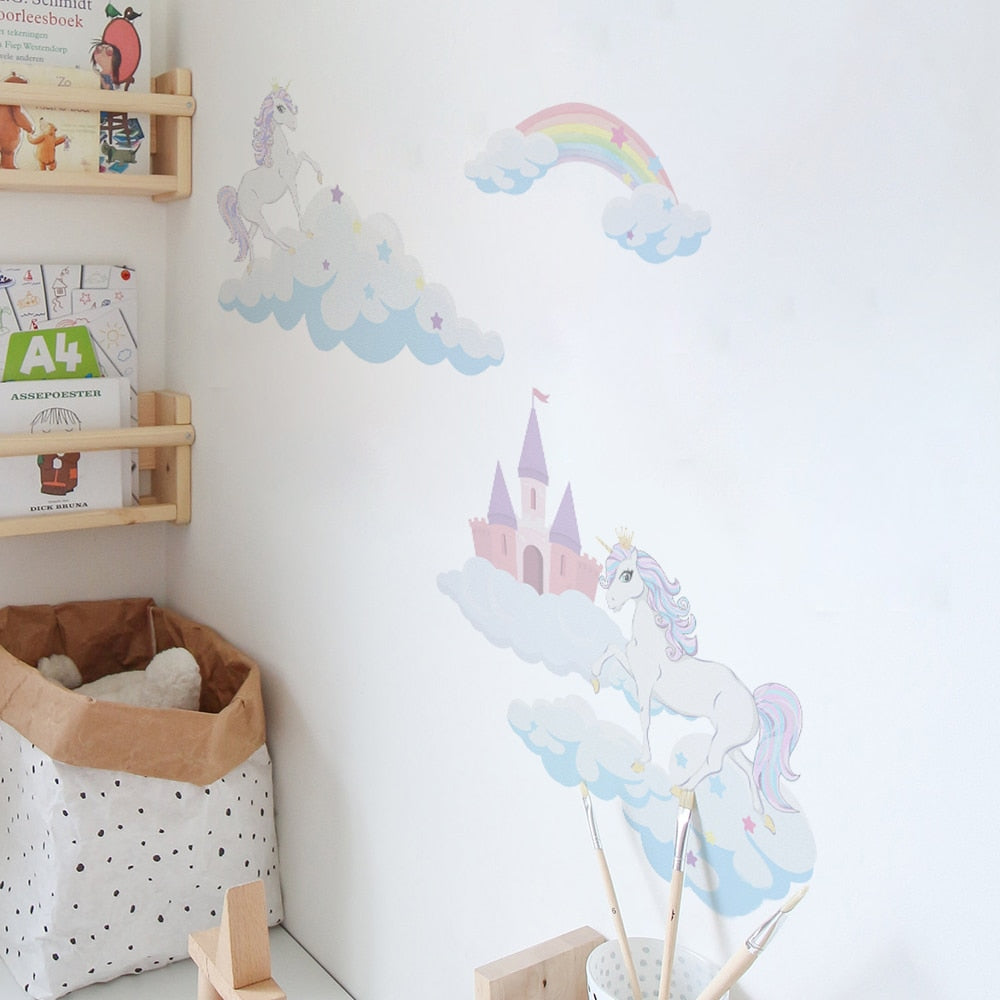 Frendorf | Einhorn- und Regenbogen-Wandaufkleber
