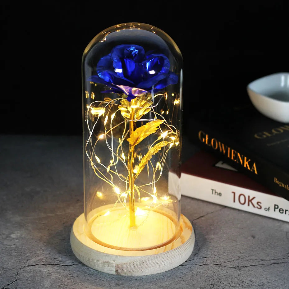 Frendorf | Ewige Rose in Glasdome | Handverlesen, LED-beleuchtet & Ideal für romantische Geschenke und Wohnkultur
