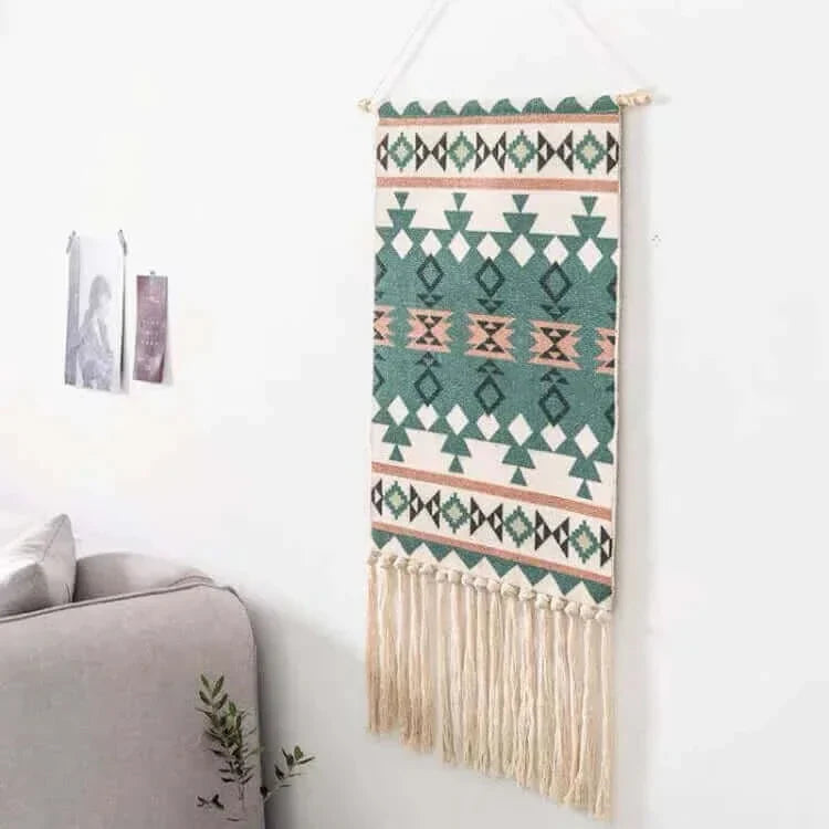 Macrame Hängender Baumwollteppich