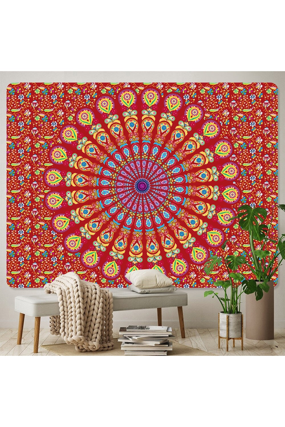 Trippy Mandala Wandteppich