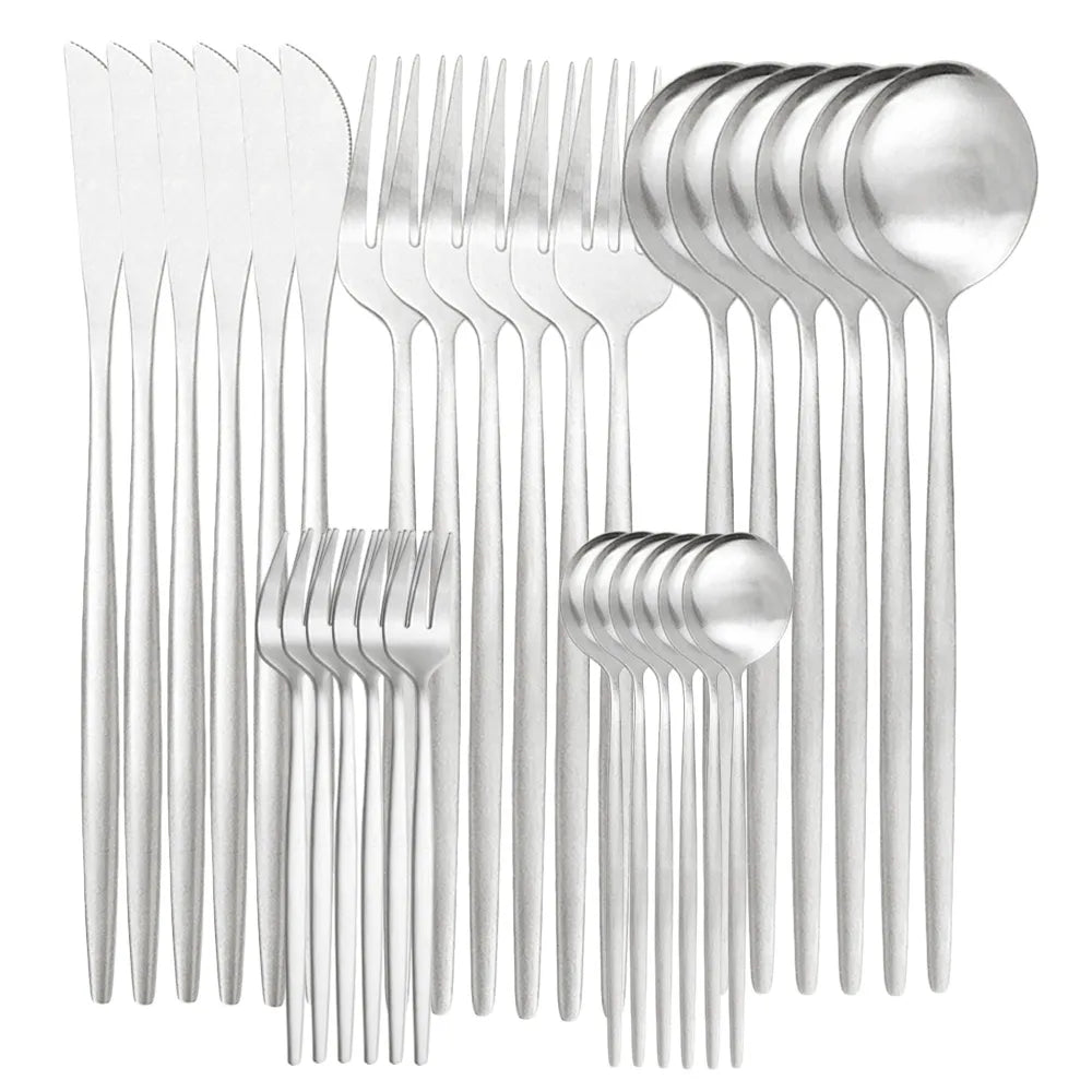 Hochwertiges Edelstahl-Besteckset für 6 Personen - Elegante Essbesteckkollektion