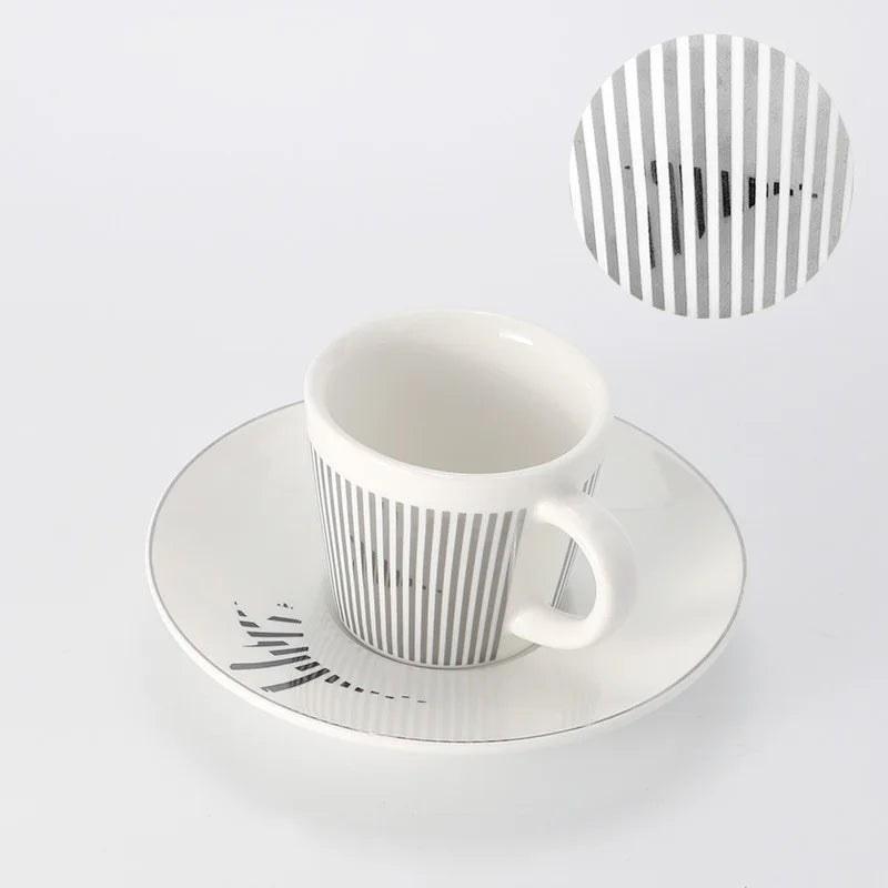 Kreative dynamische Spiegelreflexbecher Leopard anamorpher Zebra-Becher Luycho Kaffee Tee Becher Set mit Untersetzer 90ml-225ml