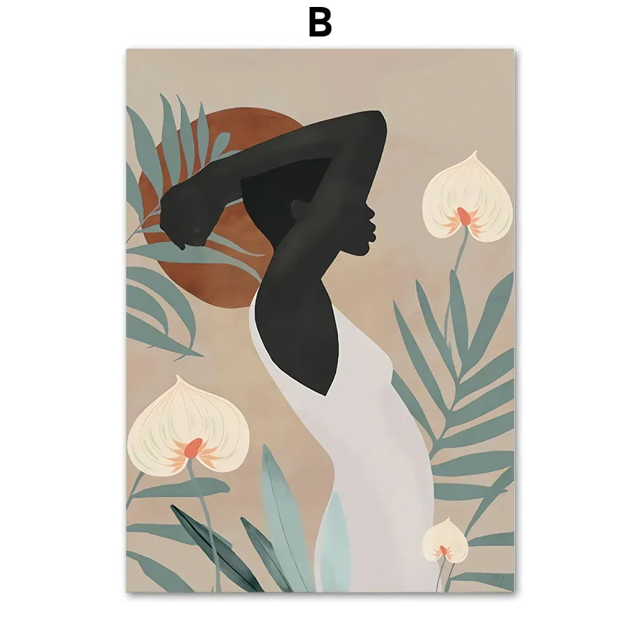 Moderne abstrakte afrikanische Blumen Wandkunst