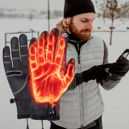 Frendorf | beheizte Handschuhe für Männer UK – thermische wasserdichte Winterhandschuhe mit Heizung & Touchscreen-Griff
