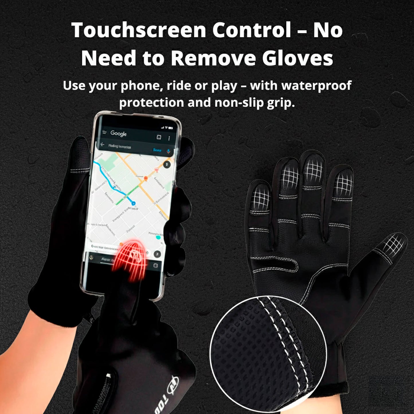 Frendorf | beheizte Handschuhe für Männer UK – thermische wasserdichte Winterhandschuhe mit Heizung & Touchscreen-Griff