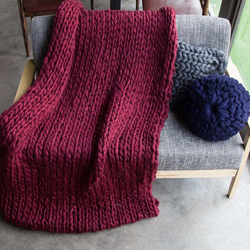 Schwere Strickdecke