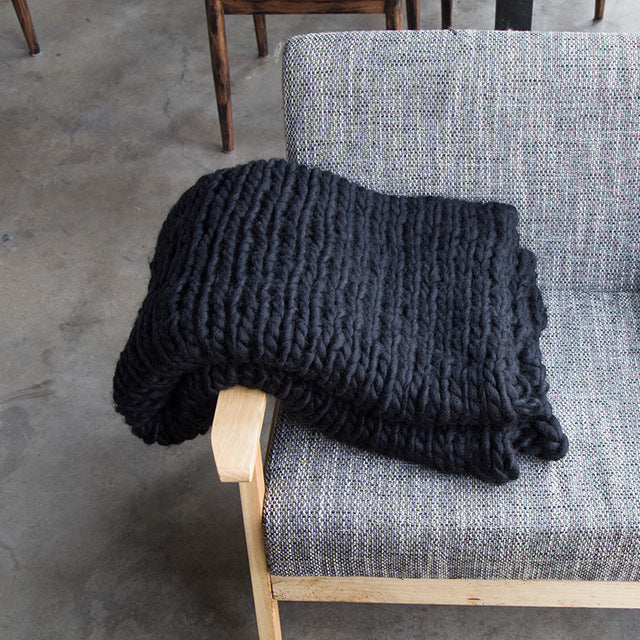 Schwere Strickdecke