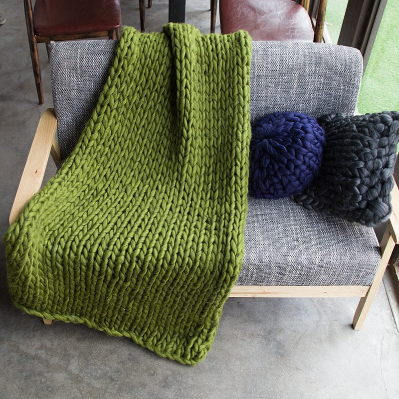 Schwere Strickdecke