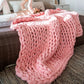 Schwere Strickdecke