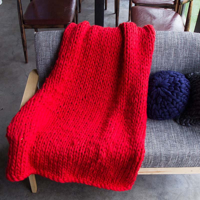 Schwere Strickdecke
